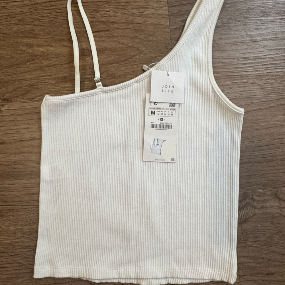 Zara Cream Asymmetrical Sleeveless Camisole